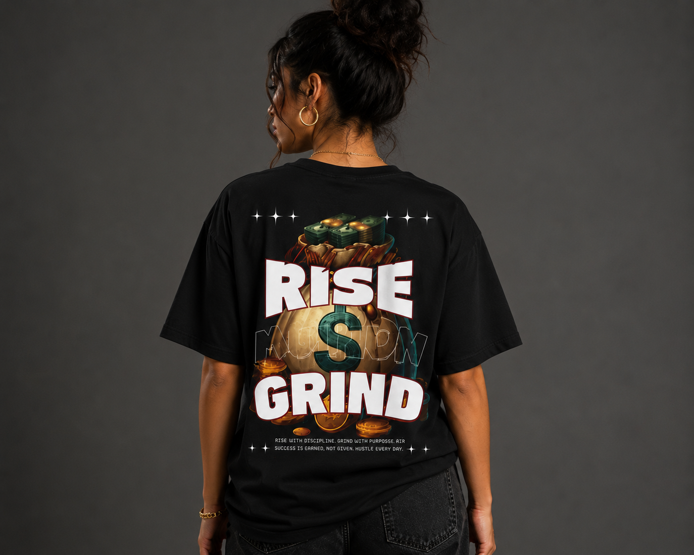 Rise & Grind Graphic Tee — Motivational Money Hustle T‑Shirt