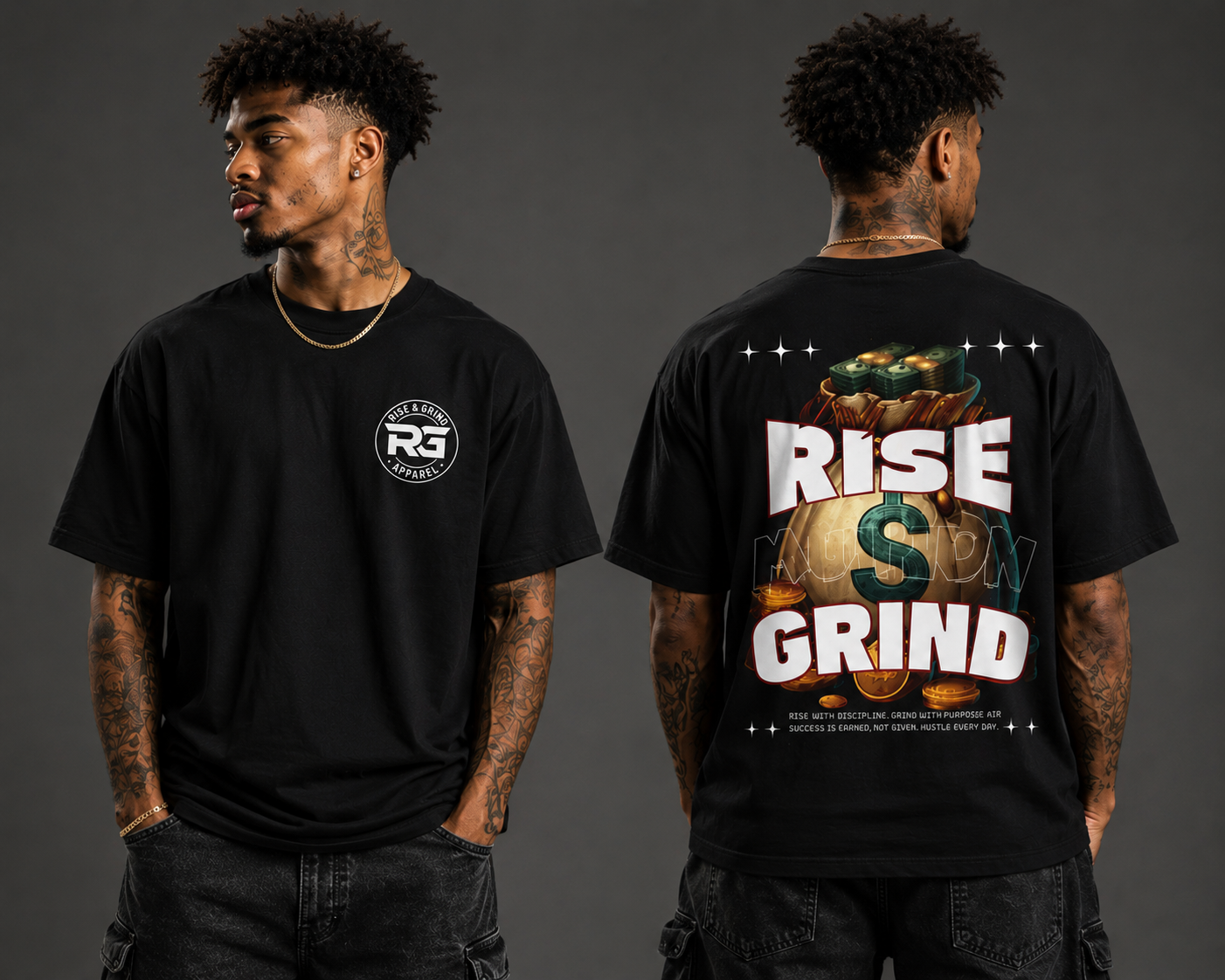 Rise & Grind Graphic Tee — Motivational Money Hustle T‑Shirt